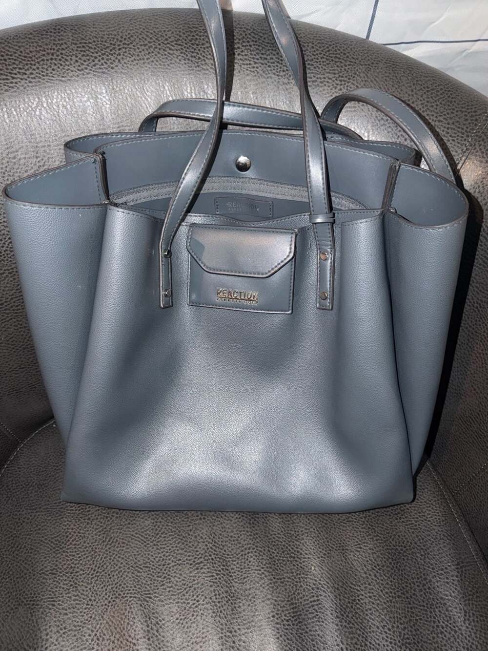 Kenneth Cole Reaction Blue Triple Compartment Tote Bag